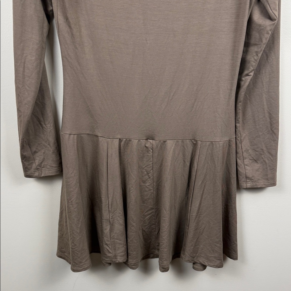 Reformation coen Brown Long Sleeve Square Neck Fit & Flare Mini Dress medium - Picture 7 of 8
